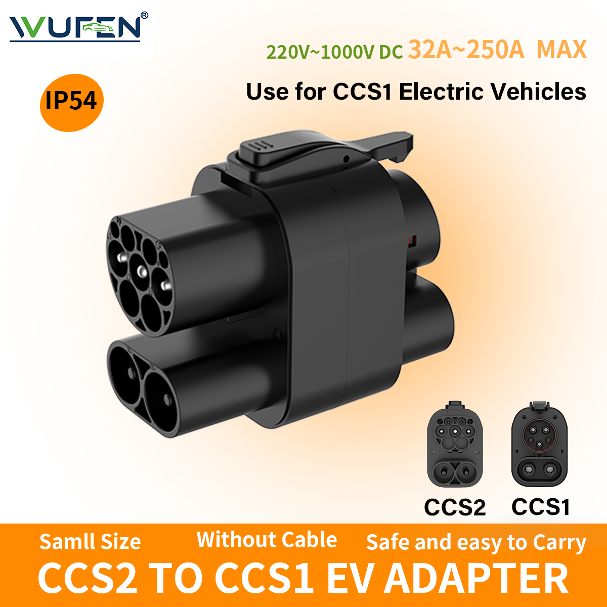 Ccs2 To Ccs1 Fast Charge Adapter 250Kw - WUFEN CCS2 à CCS1 EV adaptateur